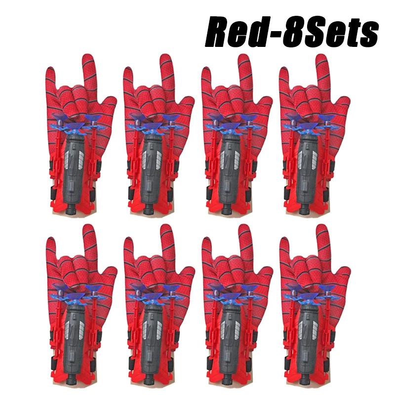 20Sets Spider Launcher Spitting Gloves Sticky Wall Bullet Gun Suction Cup Projectile Toys Children's Wrist Launch Spitting Toys