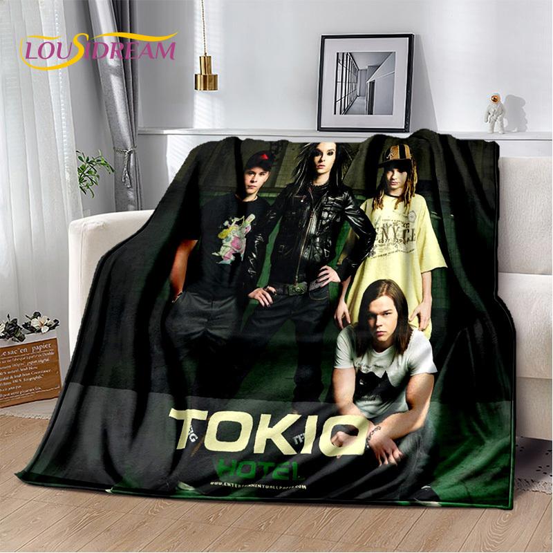 Tokio Hotel Rock Band Bill Kaulitz Blanket,Flannel Soft Throw Blanket for Home Bedroom Bed Sofa Picnic Office Hiking Leisure Nap