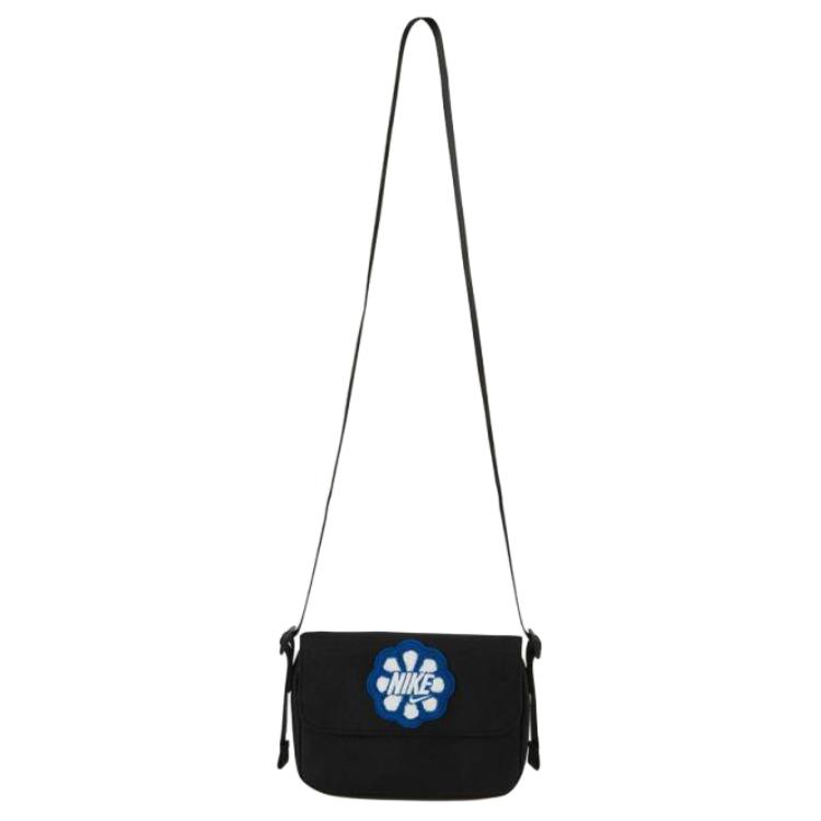 Nike Solid Color Minimalist Logo Patch Versatile Fabric Shoulder Crossbody Bag Women Bags Black HQ2109-010