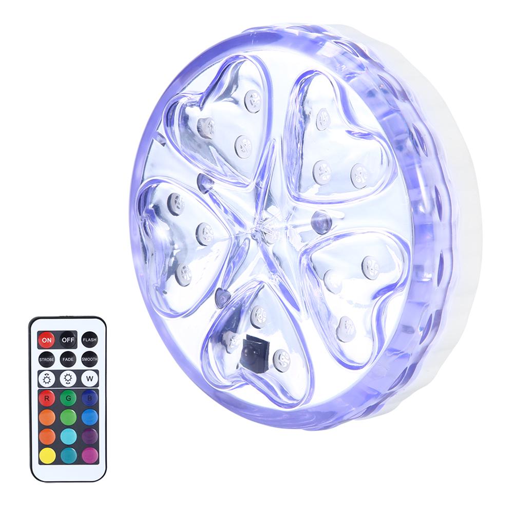 16RGB LED Wasserdichtes Schwimmbecken Teich Unterwasserlicht Landschaftsdeko mit Fernbedienung