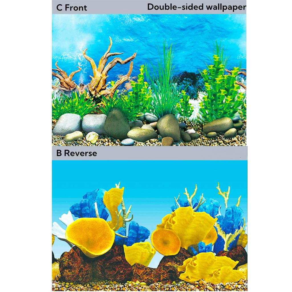 Fish Tank Background High-definition Image 3D Three-dimensional Wallpaper Background Painting Double-sided Aquarium Decoration