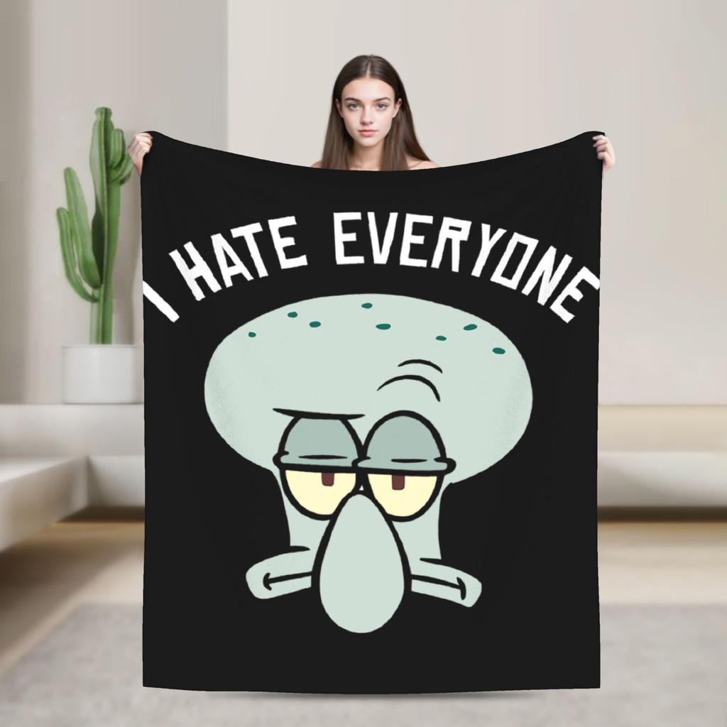 Alastor Hazbins Hotels Characters Blanket Flannel Spring Autumn Radio Demon Portable Throw Blanket for Home Office Bedspread