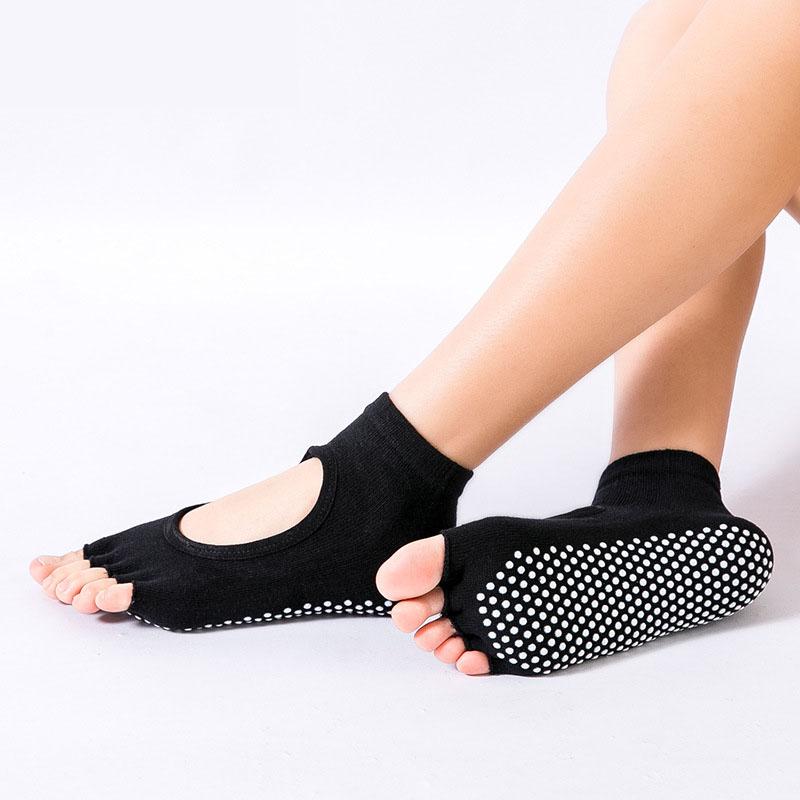 Kjøp Women Five Toe Yoga Socks Sports Pilates Sock Anti-Slip Grip