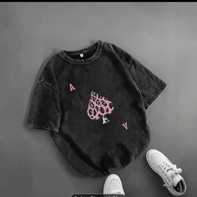 Women's Distressed Washed Short-Sleeve T-Shirt - Summer 2025 Unique Loose Fit Top