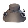 Men Sun Hat with Dual Power Supply Fan Design Three-Speed Wind Adjustable Wide Brim Fishing Hat Fishing Hiking Hat