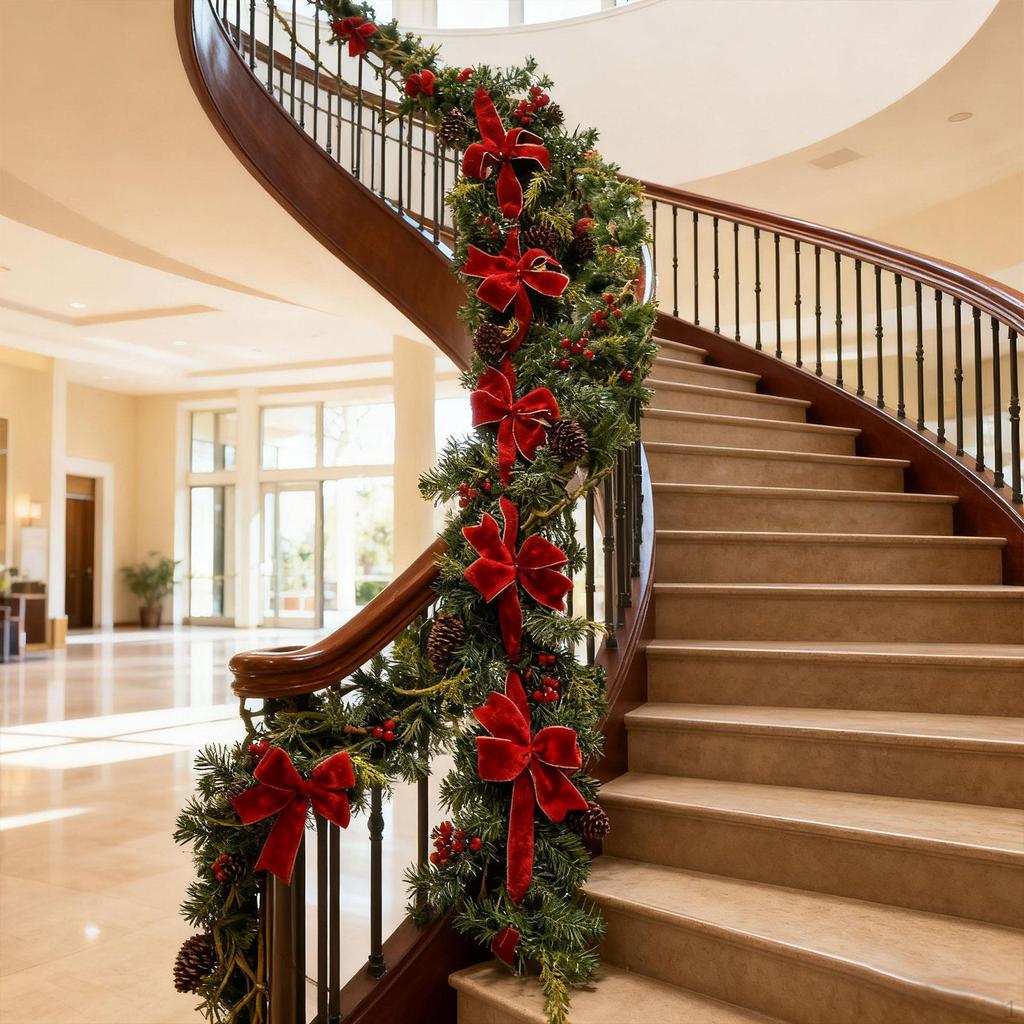 Artificial Christmas Garland Decoration with Pinecones Xmas for Gate