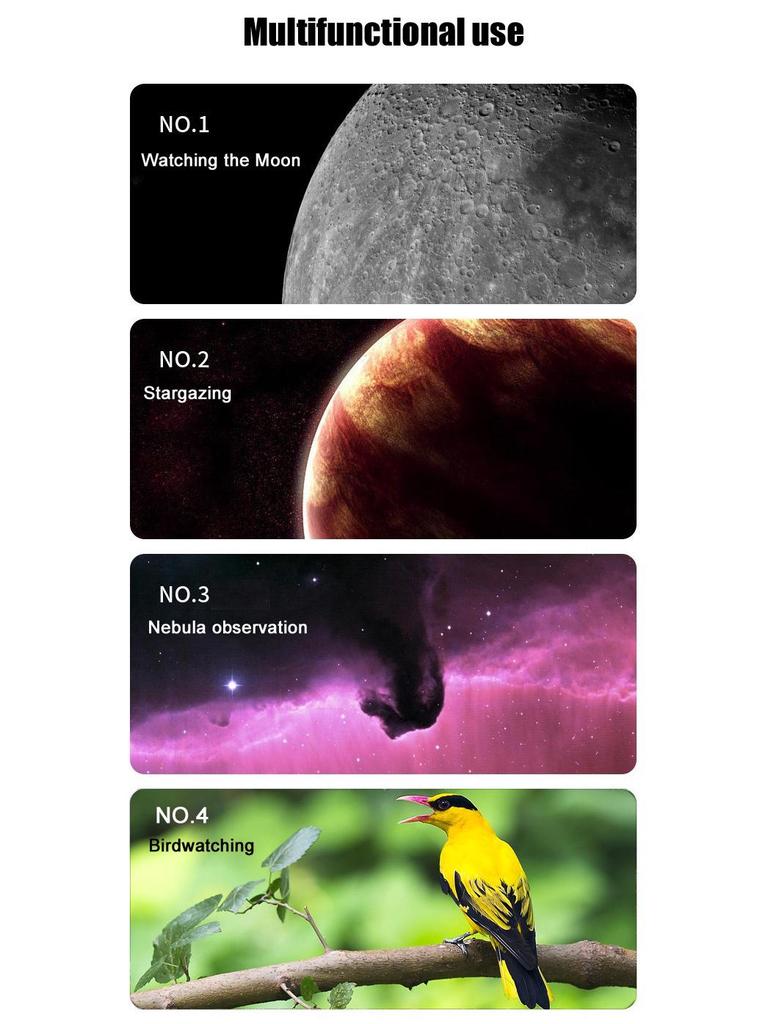 BORWOLF 40070 High-Power HD Astronomical Telescope for Stargazing & Moon-Watching