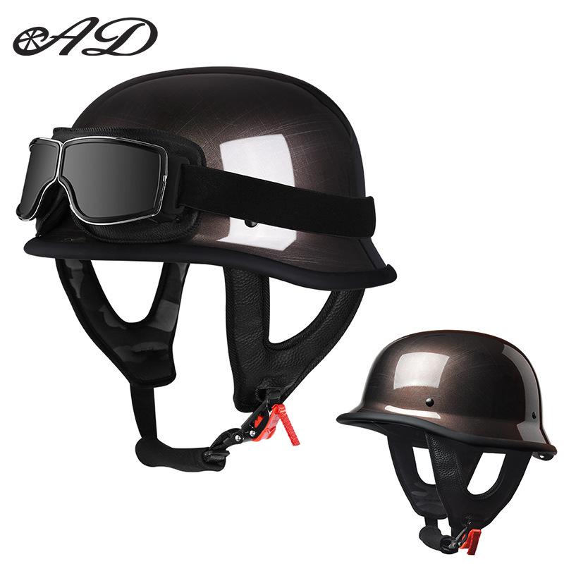 German-Style Motorcycle & Electric Scooter Safety Helmet for Men & Women - Skull Cap Design
