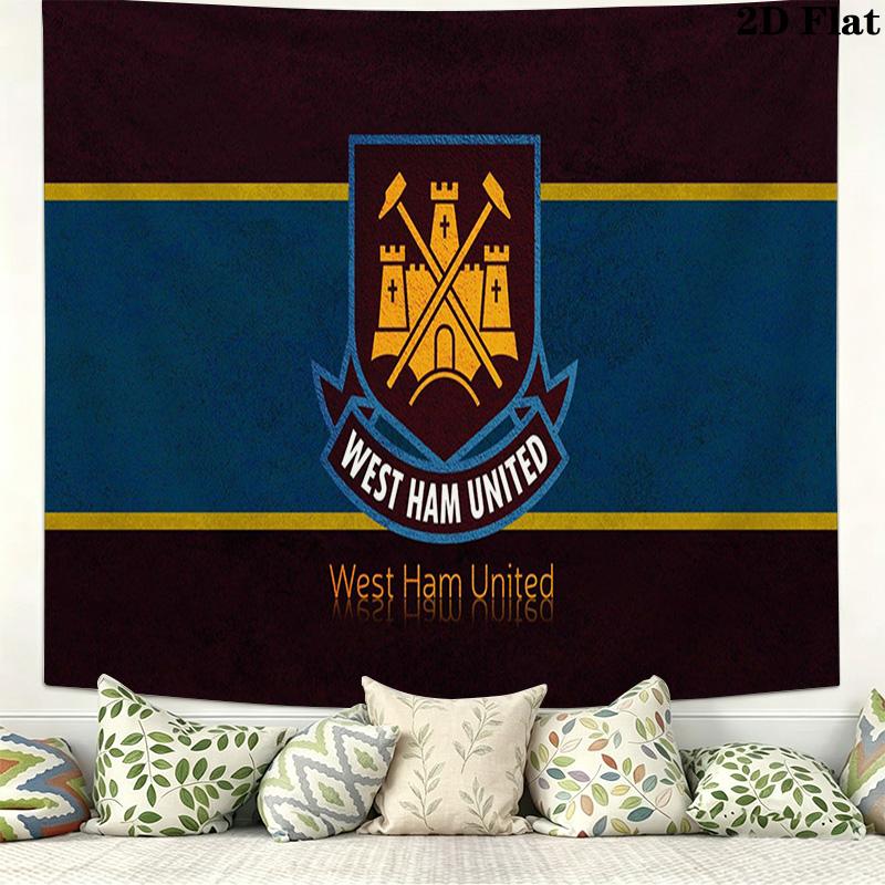 West Ham United FC Wall Tapestry Aesthetic Wall Hanging Printed Fabric Blanket Decorative Tapestries for Bedroom Living Room Home Decor