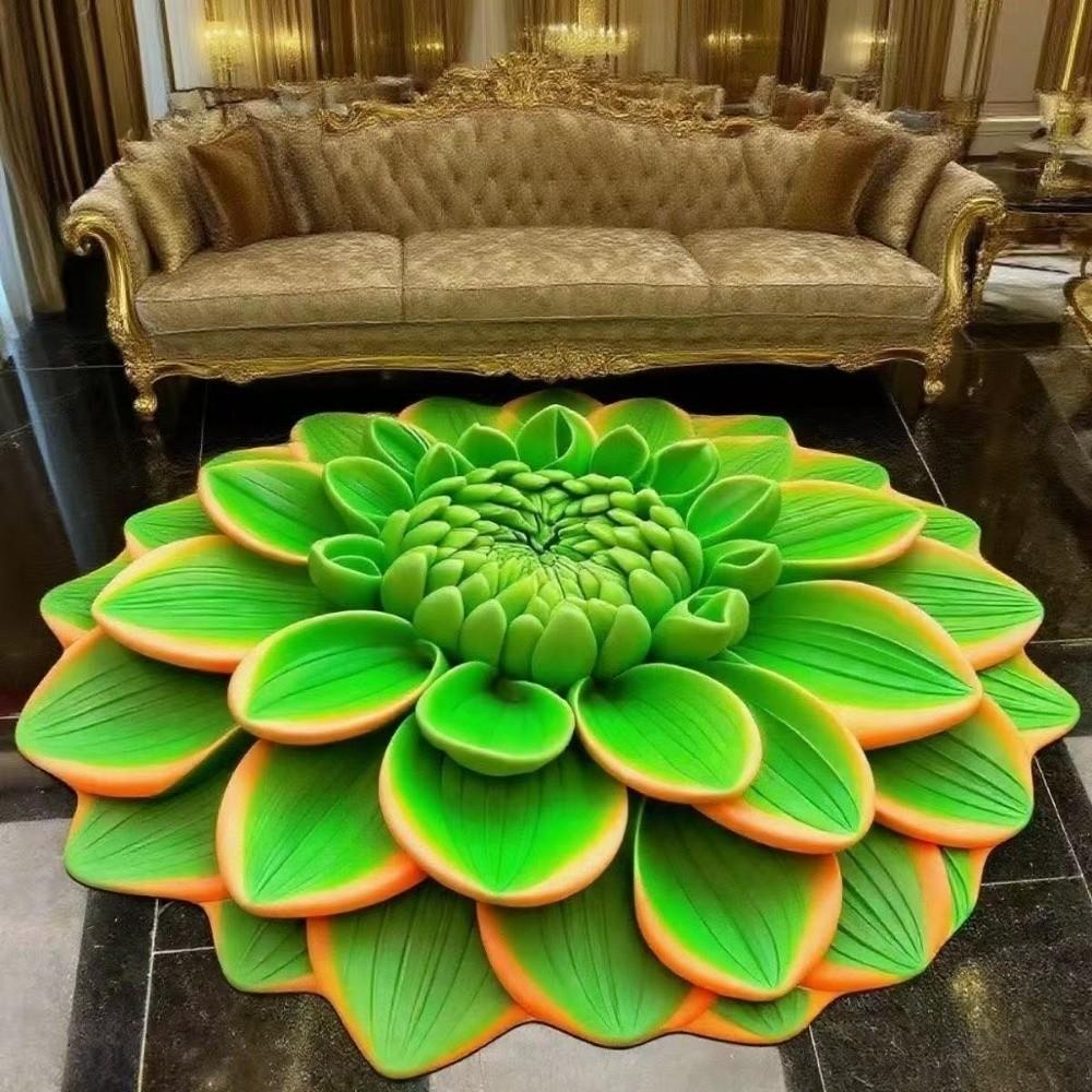 Special-shaped 3D Flower Carpet Crystal Velvet Absorbent Bathroom Floor Mat Non-slip Dirt-resistant Door Blanket
