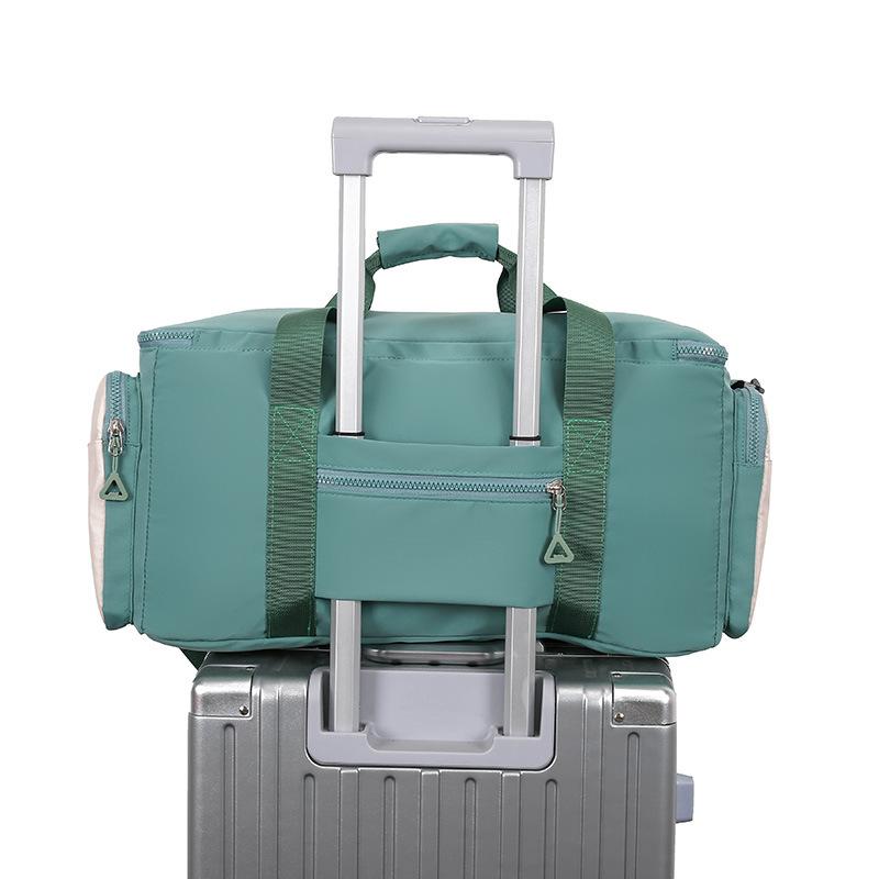 Kontrastfarbene Oxford-Stoff-Gepäcktasche mit großer Kapazität, Trocken- und Nasstrennung, Aufbewahrungs-Reisetasche