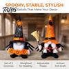 Binnen vensterbank decoraties Halloween Kabouter Decoratie, Spookachtige Oranje Zwart Spinnenweb Boo Zweedse Tomte Heks Bezem Accentjes Elf Beeldje,