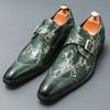 Fashion Luxury Designer Gentleman Business Mixed Leather Casual Shoes Men's Monk Strap Loafers Formal Wedding Dress Homecoming  Footwear