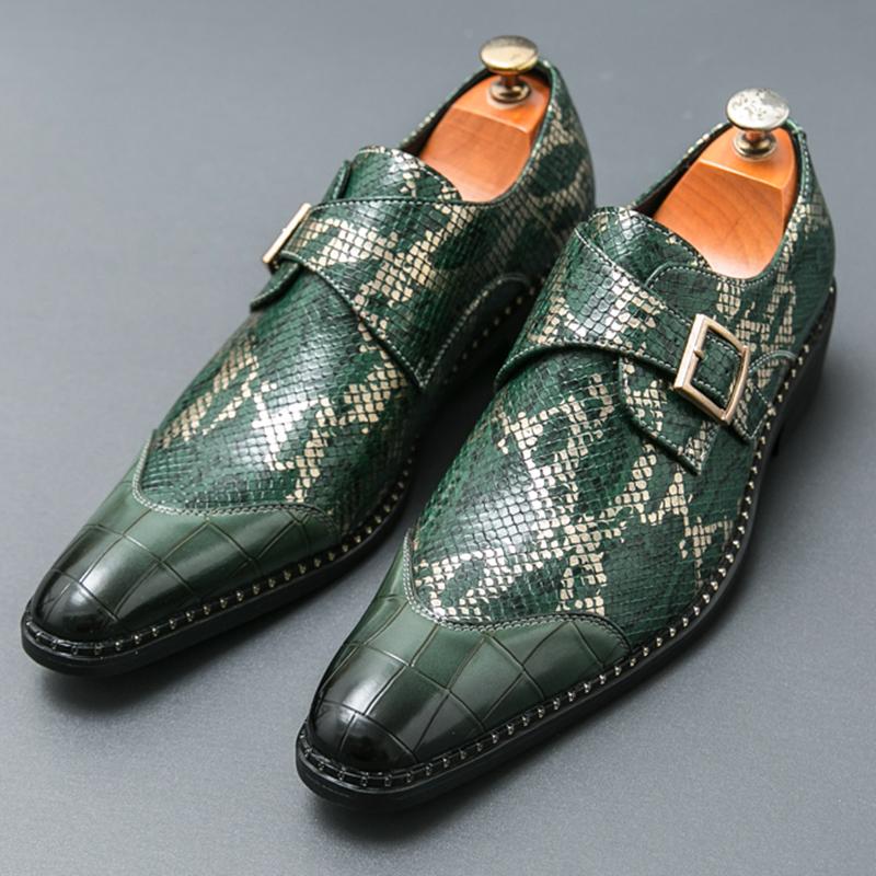 Fashion Luxury Designer Gentleman Business Mixed Leather Casual Shoes Men's Monk Strap Loafers Formal Wedding Dress Homecoming Footwear