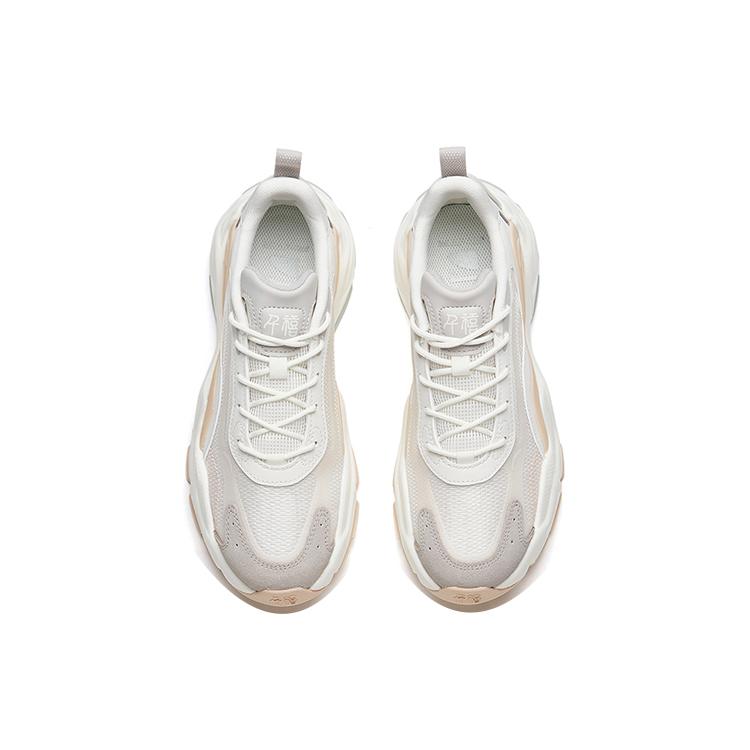 Anta Millennium Cushioning Slip Resistant Abrasion Resistant Low Top Sports Casual Shoes Women's White Gray Brown 122228890-1