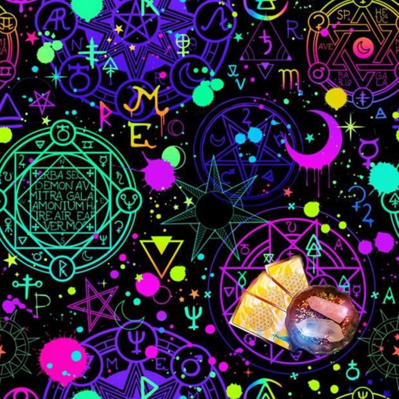 Astrology Tarots Table Altar Cloth Metaphysical Board Game Mat Pendulum Divinations Altar Tablecloth Board Game Card Pad