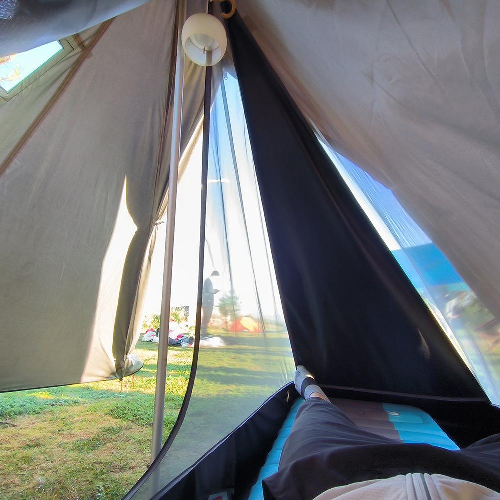 Tenda de acampamento tenda ao ar livre pirâmide tenda única pessoas tipi tenda quente para acampamento caminhadas