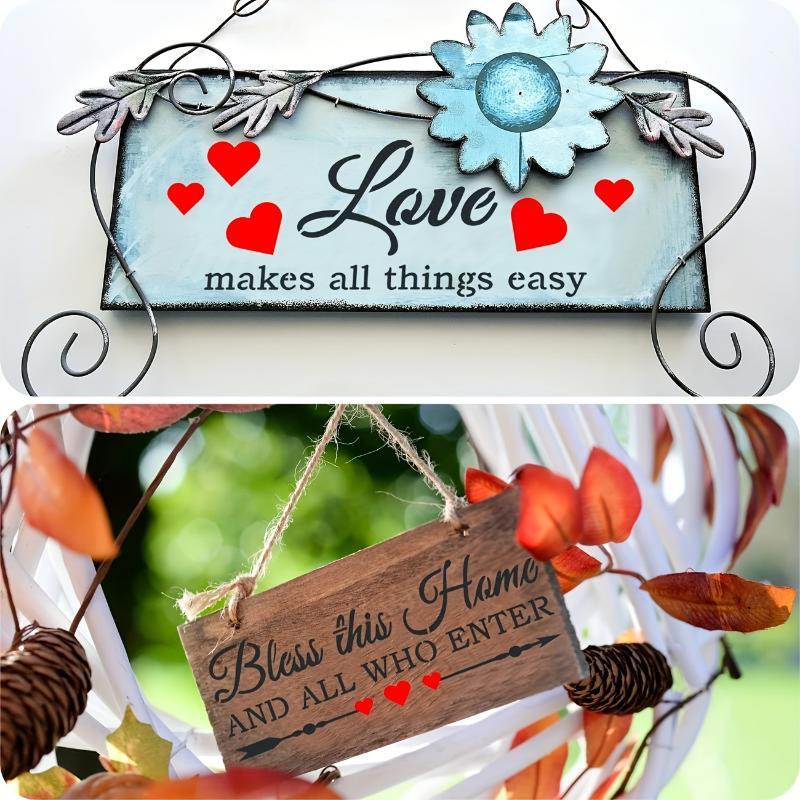 10Pcs Reusable Family Quote Stencils Pet Painting Templates For Wood Signs Wall Home Decor Diy Crafts