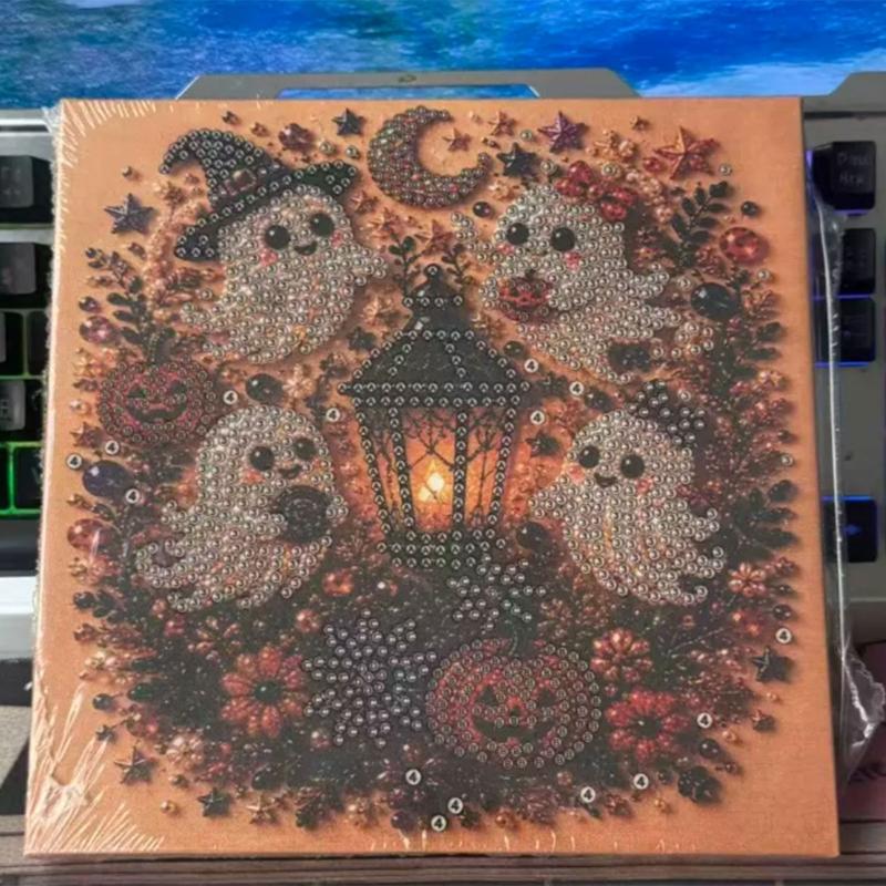 Halloween Seasonal Wall Artwork, Textured Art Panel for Shelf Styling, Party Display, Single Style Artwork for Home
