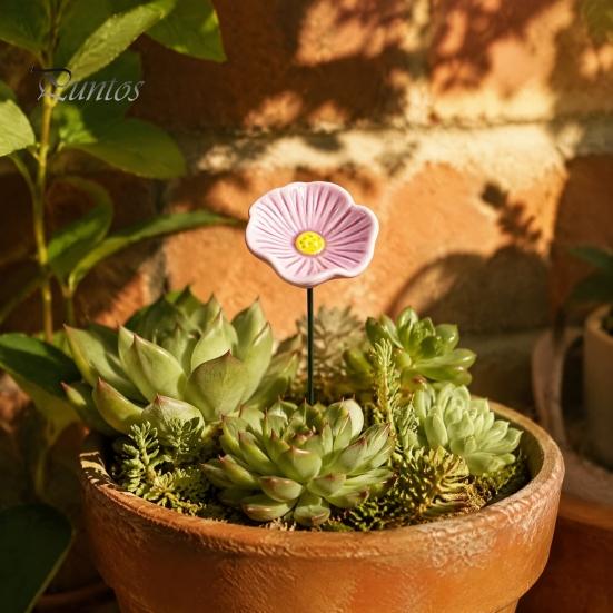 Garden Art for Nature Lovers Ceramic Bee Watering Station, Handmade Colorful Flower Bath, Mini Gardening Gifts Bird Watchers Pollinator Water