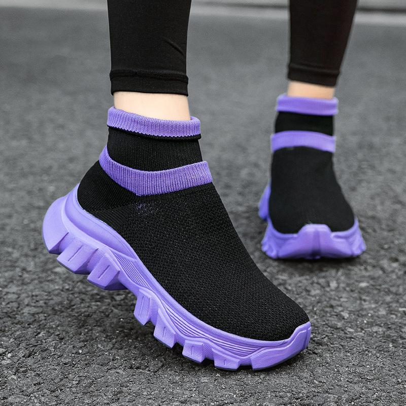 Ultralight Running Shoes 45 Size Mens Sock Trainers Fashion Breathable Sock Sneakers Woman High Top Sport Sneaker Platform Shoes