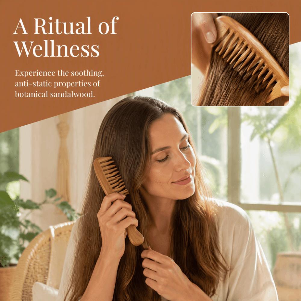 With Handle Wide Tooth Comb Handmade Massage Comb Durable Detox Comb For Women