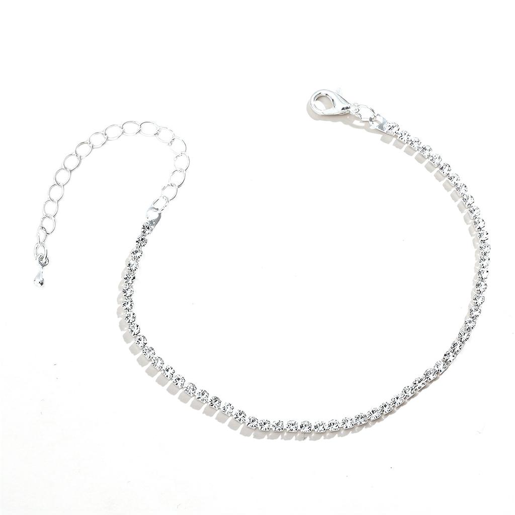 Summer Fine Paragraph Shiny Full Diamond Anklet Fashion Hundred Matching Sexy Anklet High-Grade Women's Anklets