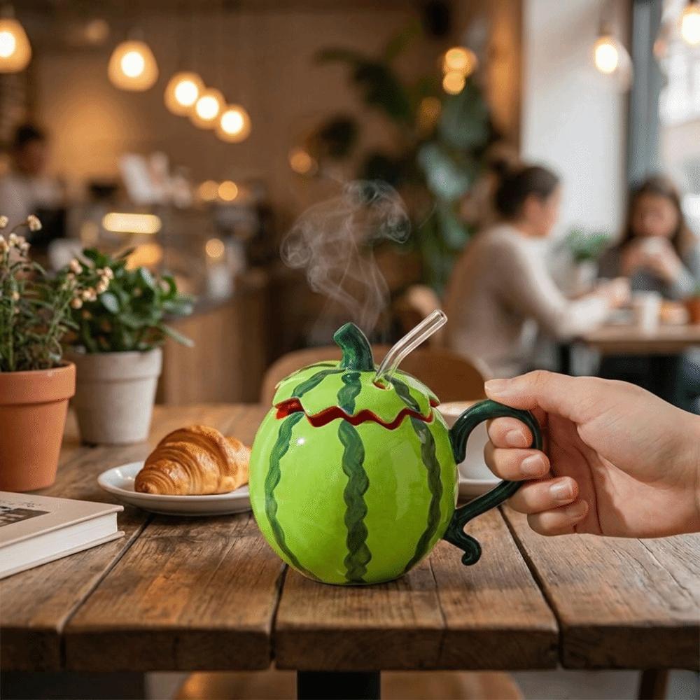 Tazza Ceramica Anguria a Prova di Perdite Resistente al Calore Tazza per Bevande Fredde Tazza per Tè al Latte Tazze da Caffè Regalo