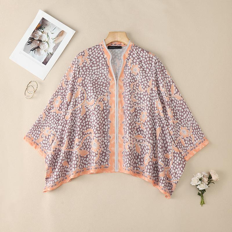 

ZANZEA Women Casual V-Neck 3/4 Sleeve Loose Print Blouse S