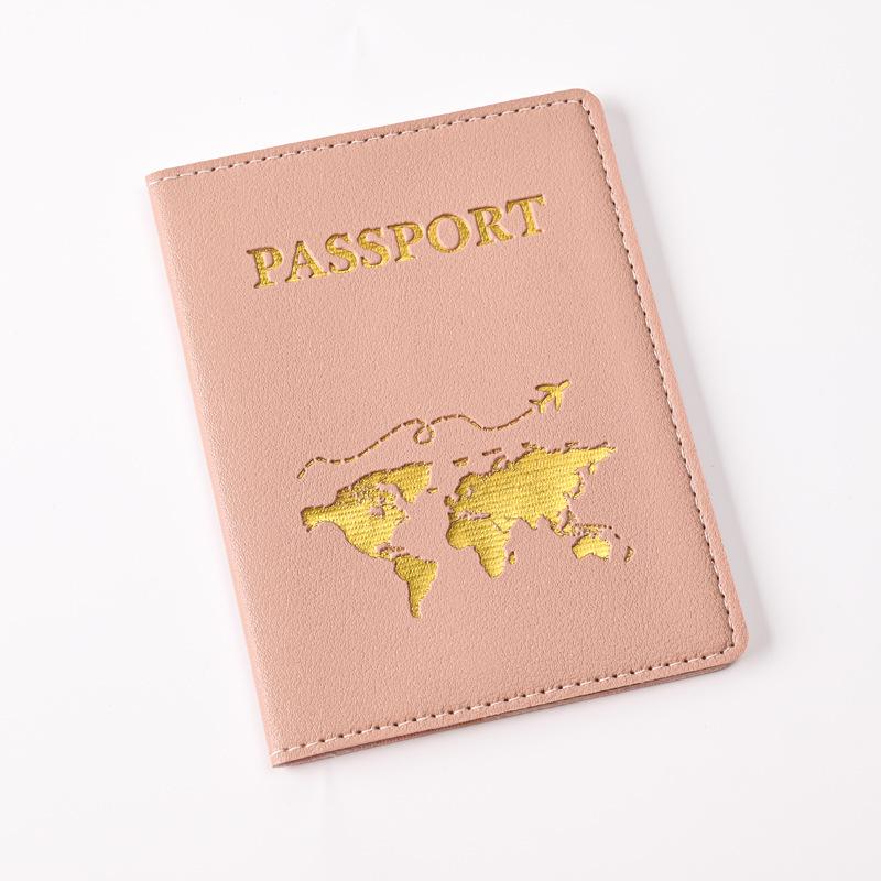 Thickened PU Leather Map-Stamped Luggage Tag & Passport Holder Set