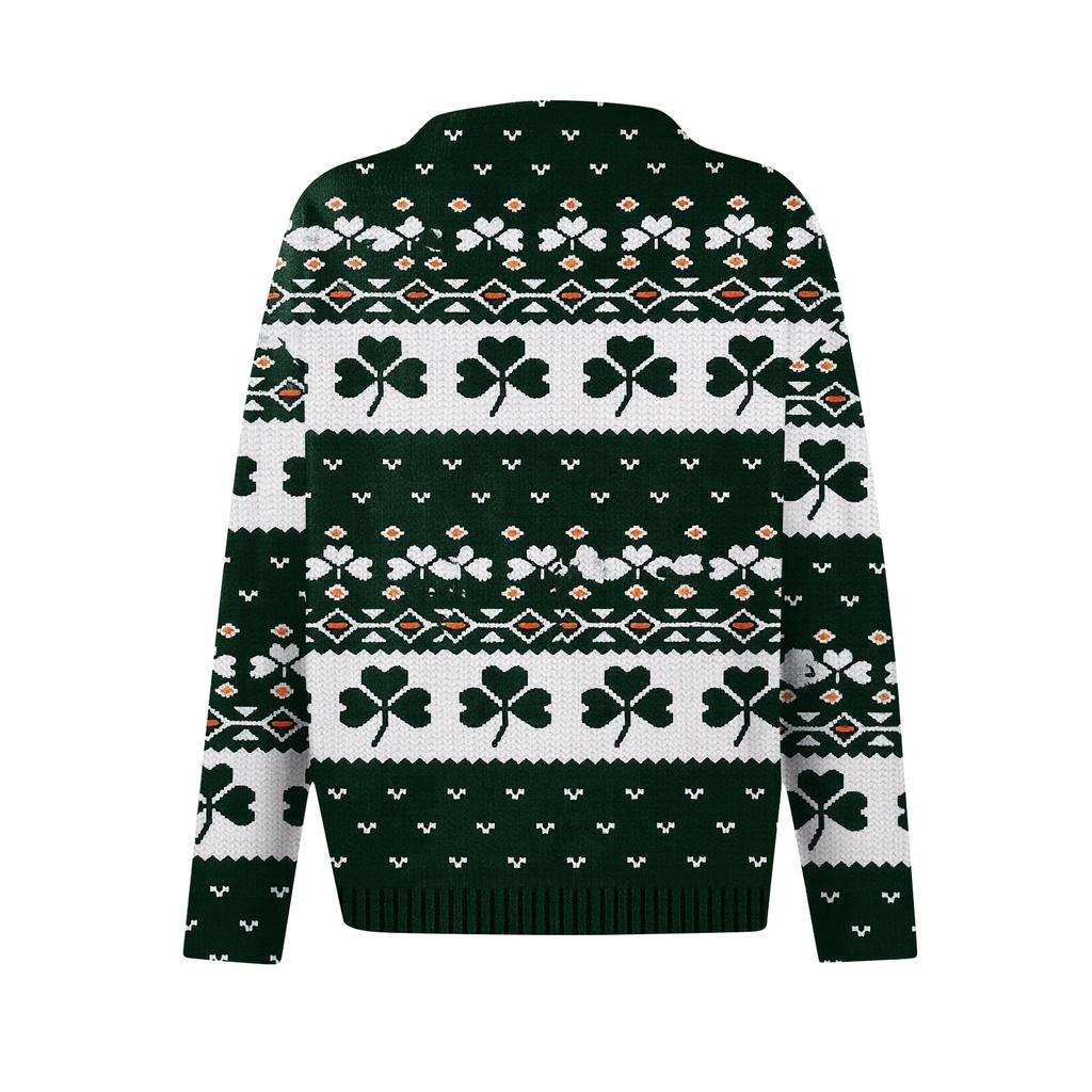 Damen St. St. Patrick's Day Pullover Niedlicher Lustiger St. Patrick's Day Pullover Frühling Langarm Strickpullover
