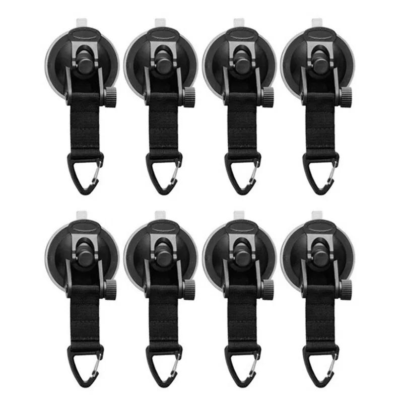 Fivela de barraca de carro com ventosa a vácuo com gancho de vidro, suporte de acampamento leve para caminhadas e escaladas