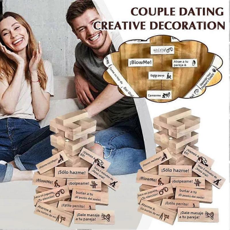 Spanish Tower Stack Game Couples Games Gifts Date Night Games Ideas Wooden