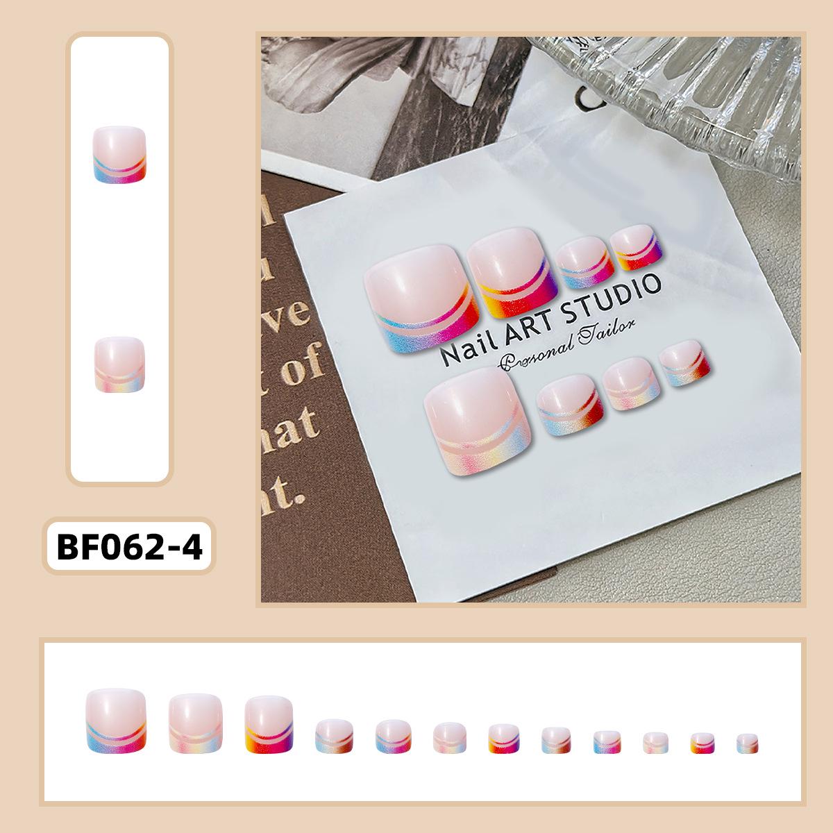 Gradient Candy Color Toenail Pieces - Sweet Short Wearable Manicure Nails