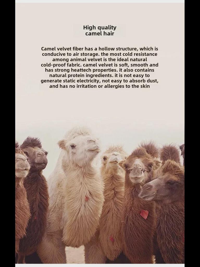 Męski gruby ciepły garnitur z wełny wielbłądziej