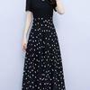 Women's Plus Size Flattering Black Polka Dot Summer Dress