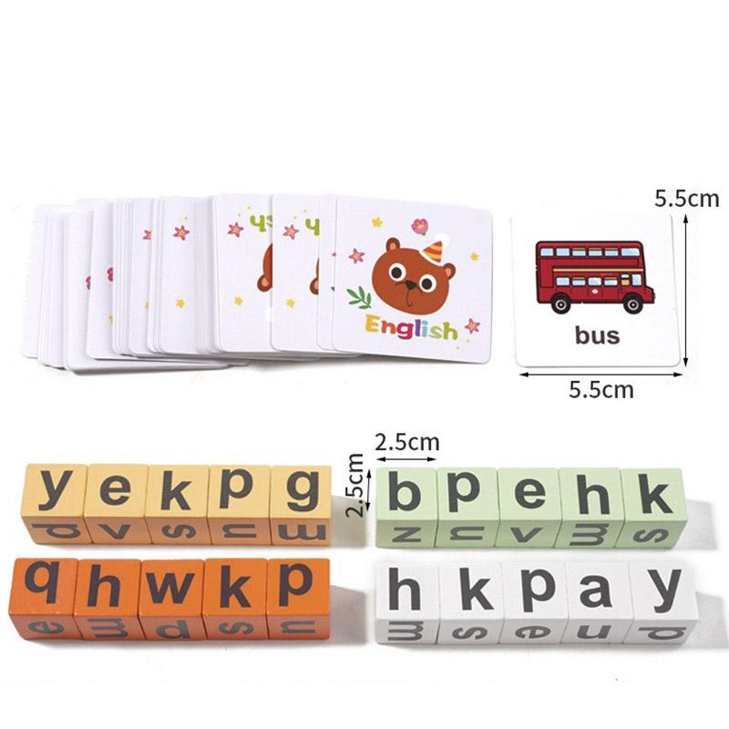 

Montessori Wooden Spell Word Toy Letter Cognitive Challenge Memory English Word Game Early Learning Educational Toy For Children