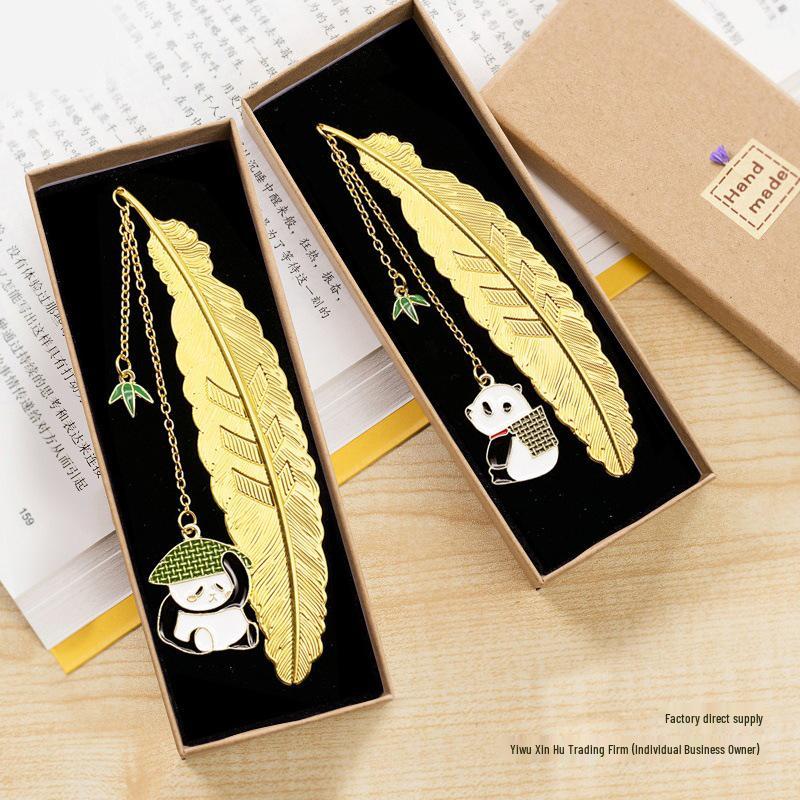Elegant Metal Panda Bookmark Gift Box - Chinese Style for Teacher's Day, Graduation & Birthdays