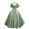Red Satin Evening Dress Slim Solo Student Art Exam Vocal Folk Song Performance Suit Host Dress Fluffy Skirt Woman