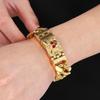 Braccialetti Punk Teschio Viso Testa Uomo Con Occhi Rossi Zirconia Cubica Acciaio Inossidabile Catena Link Cubana Bracciali Gioielli Cyberpunk Regali Vichinghi
