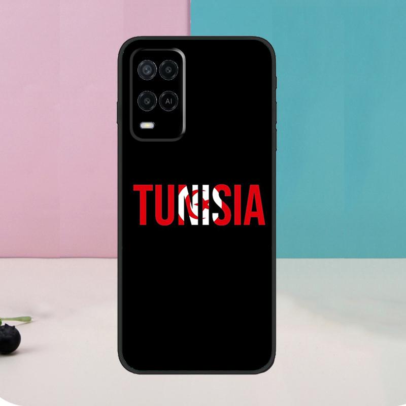 Tunisia Flag Map For OPPO A74 A94 A54 A58 A78 A98 A5 A9 A53 A15 A52 A72 A17 A57 A77 A16 A76 A96 A57S Case