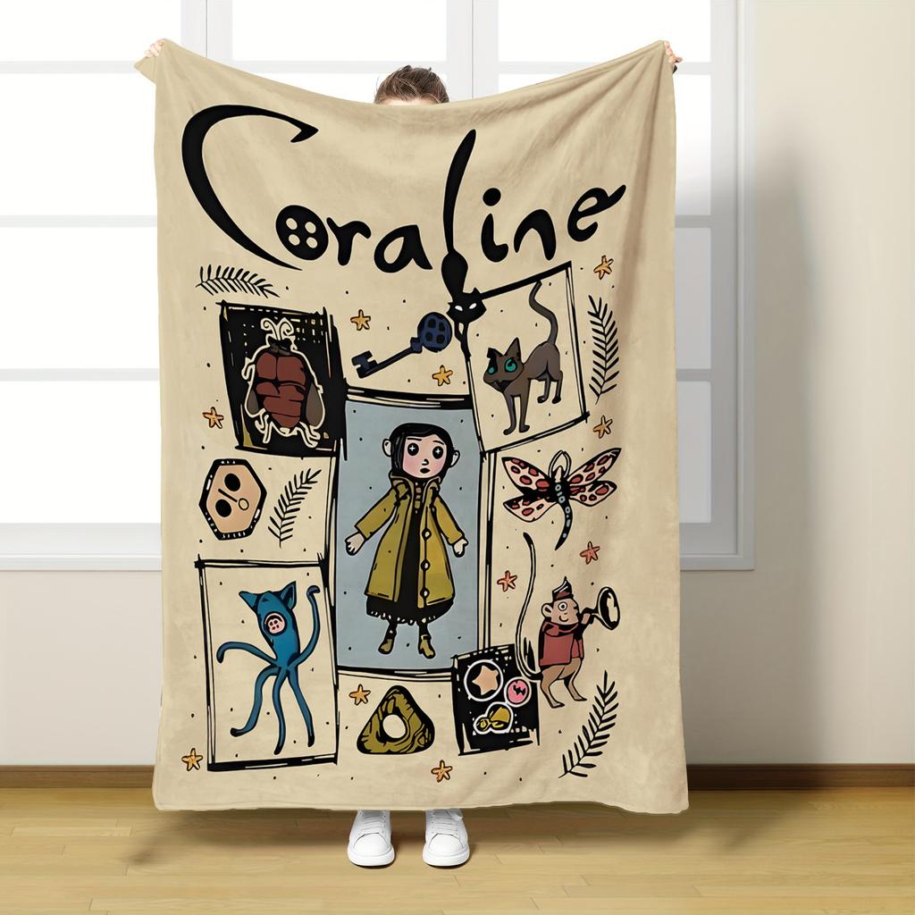 Flannel Print Throw Blanket Super Soft Cozy Nap Blanket for Bed Sofa Travel Machine Washable Perfect Holiday Gift