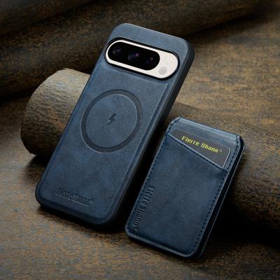 Leather for Magsafe Phone Case for Google Pixel 8 9 Pro XL 7 Pro 7A 8A 8Pro Bracket Magnetic Back Cover with Card Holder L025