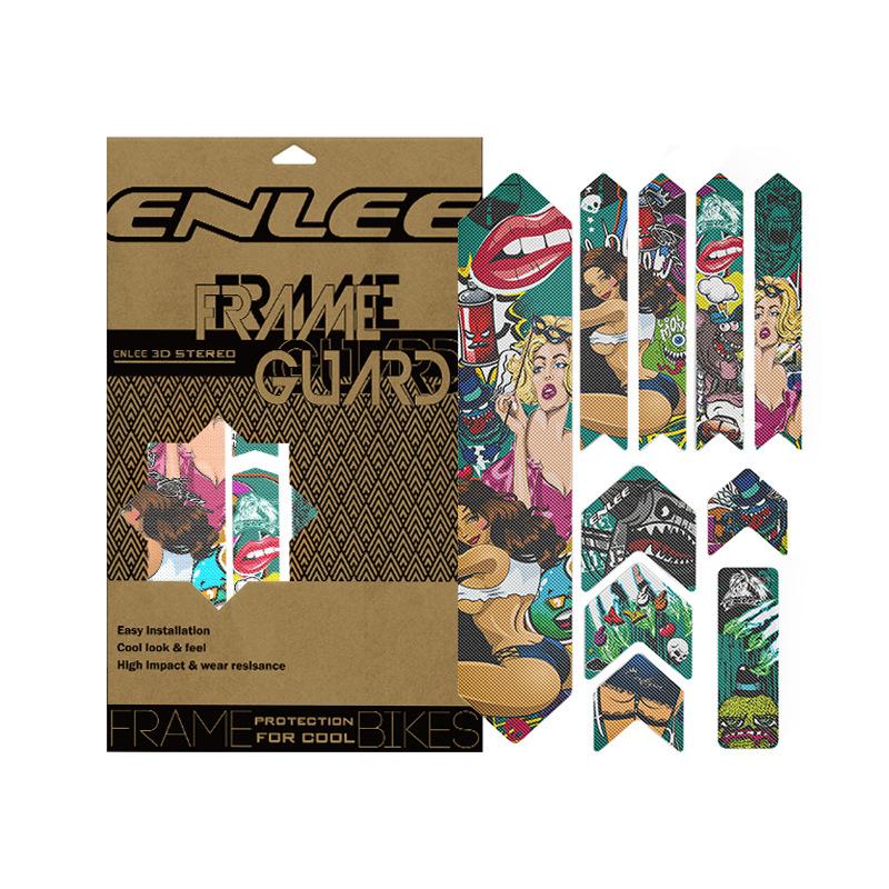 ENLEE  Bicycle Frame Protection Sticker MTB 3D Scratch Protection Frame Protector Detachable Sticker Road Bike Sticker DIY caisemeinv