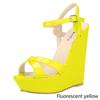 Offene Zehenpartie Knöchelriemen Plateau Keilabsatz Damen Sandalen 14cm Super Hohe Absätze Gladiator Damen Schuhe
