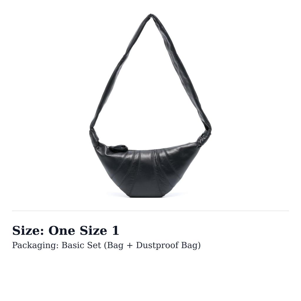 Lemaire Croissant Sheepskin Crossbody Bag Sling Bag Women's Black BG253-LL095-999
