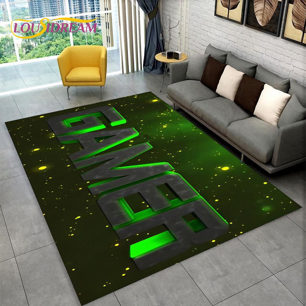 Cartoon Gamer Game Gamepad Area Rug,Carpet Rug for Living Room Kids Bedroom Sofa Kitchen Doormat Decor,Child Non-slip Floor Mat