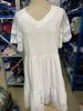 Women's Summer Midi Dress V-Neck Lace Short-Sleeve Dress Casual Lace Ruffle Tunic A-line Dress