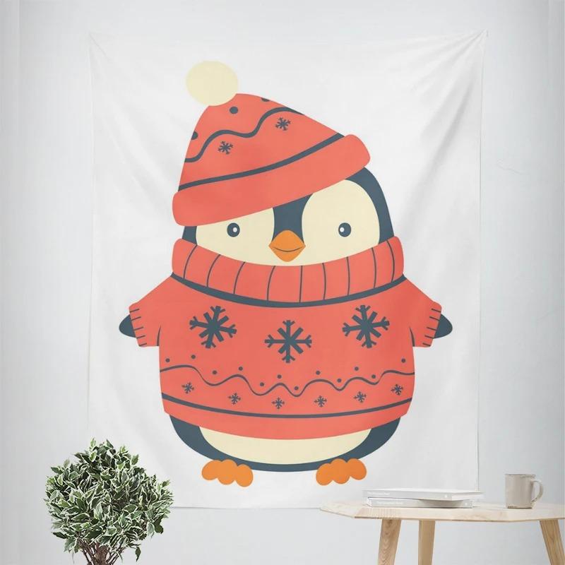 New Year Christmas Gnome Dwarf Pattern Living Room Bedroom Decorative Tapestry