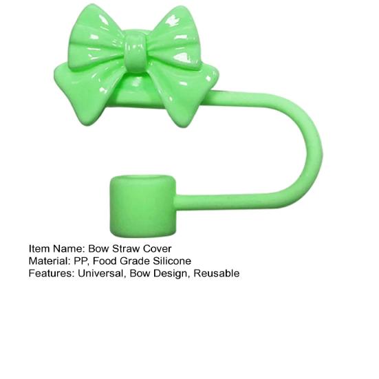 Cute Bow Straw Covers Cover for 10mm Straws, Silicone Dustproof Reusable Accessories Cap, Topper Coffee Cups And Tumblers Toppers
